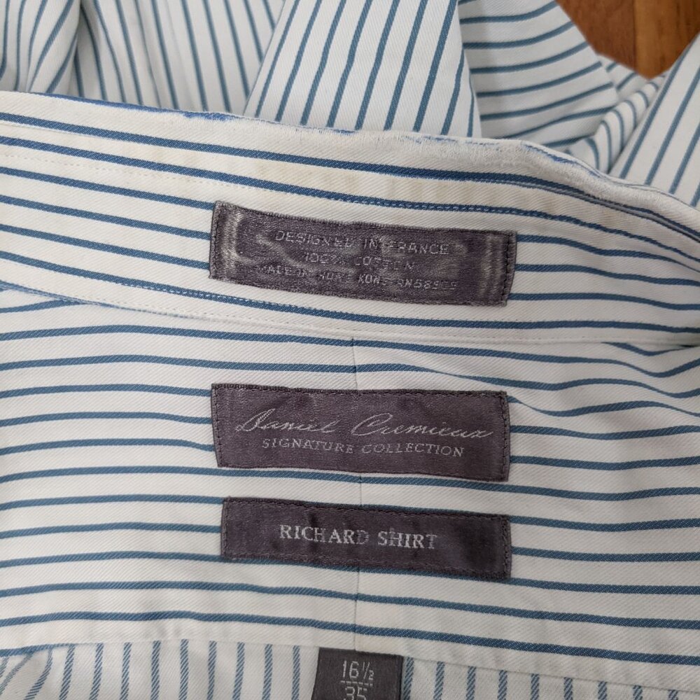 Daniel Cremieux 16.5x35 Dress Shirt - Blue/White - Picture 6 of 9